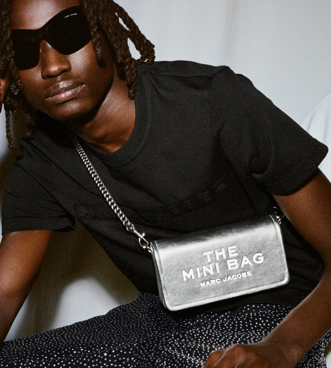 Silver Marc Jacobs The Metallic Leather Chain Mini Bag | 871DJUOBW