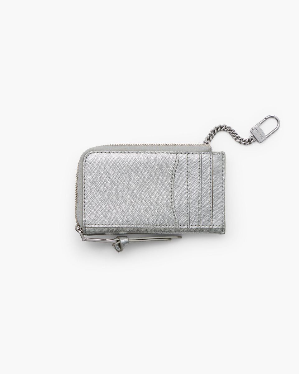 Silver Marc Jacobs The Metallic Utility Snapshot Top Zip Multi Wallet | 976BTGNYI