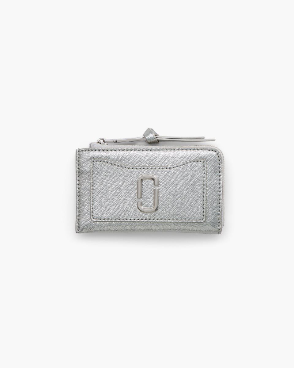 Silver Marc Jacobs The Metallic Utility Snapshot Top Zip Multi Wallet | 976BTGNYI