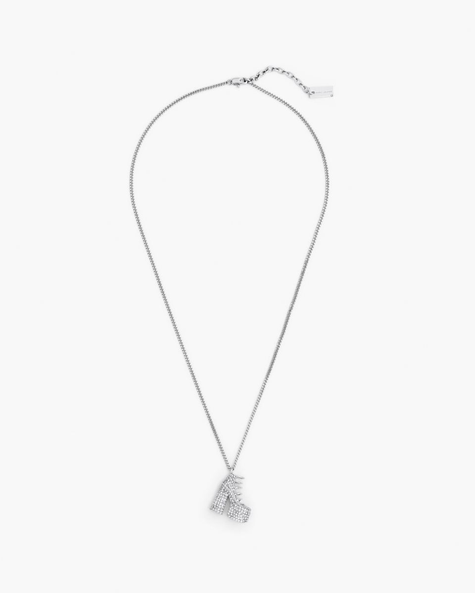 Silver Marc Jacobs The Pave Kiki Boot Necklace | 201PLNTZA