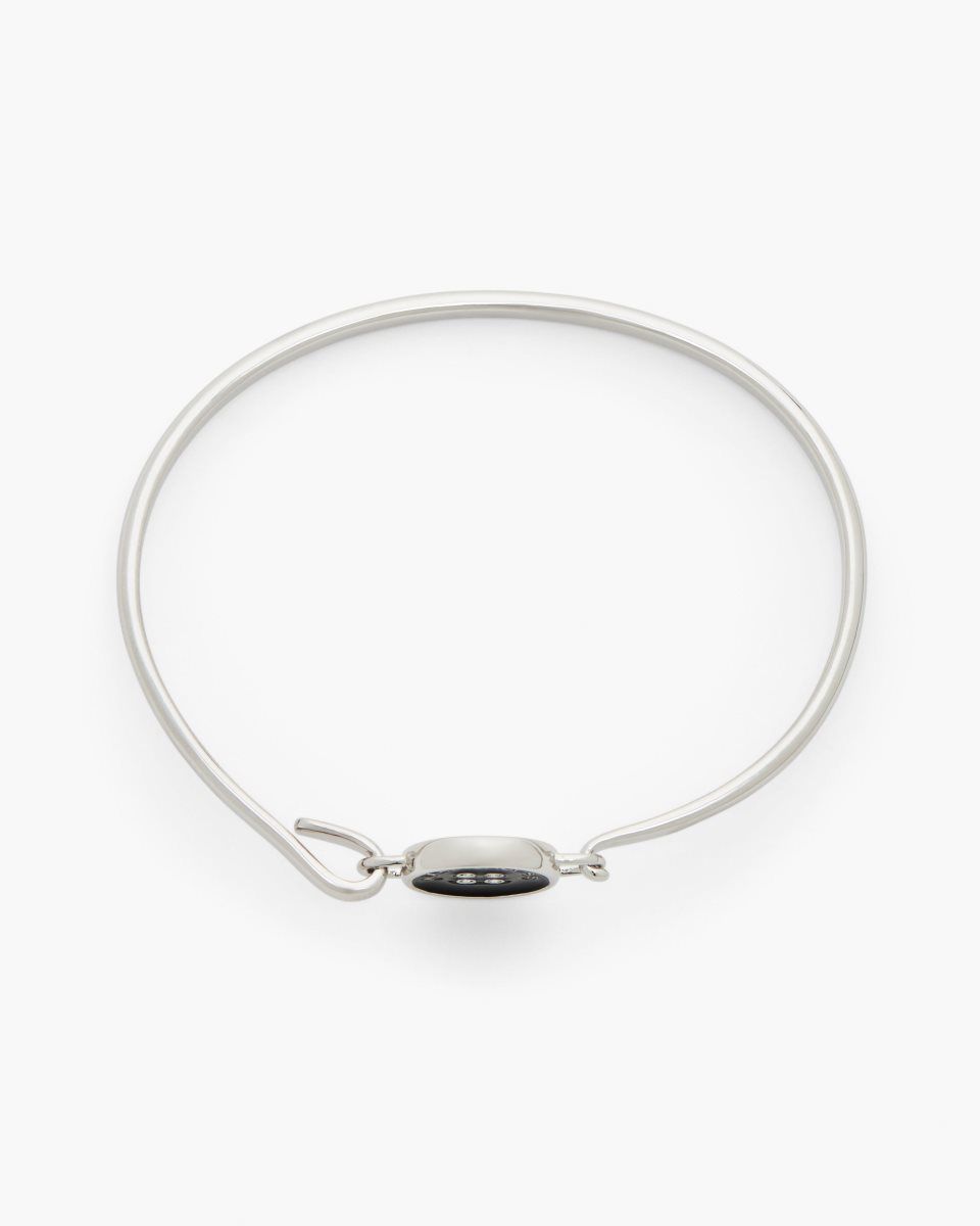 Silver / Black Marc Jacobs The Button Hinge Bracelet | 089IPMLDB