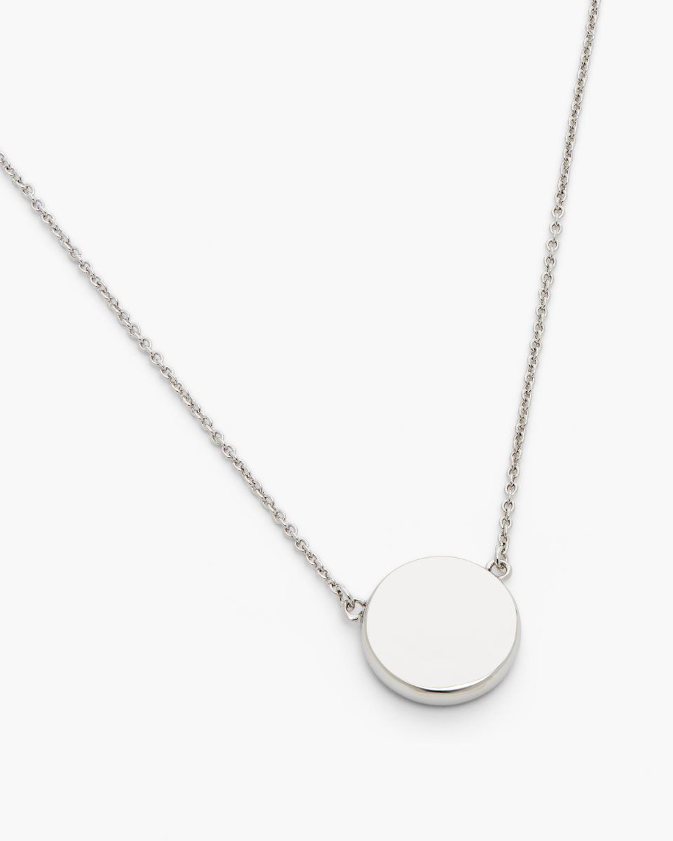 Silver / Black Marc Jacobs The Button Pendant Necklace | 276PDSKRJ