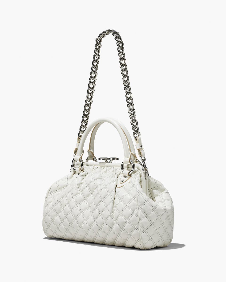 White Marc Jacobs Re-Edition Quilted Leather Stam Bag | 853FKPGUZ