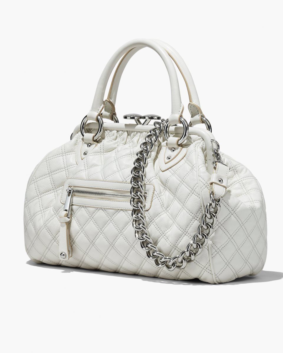 White Marc Jacobs Re-Edition Quilted Leather Stam Bag | 853FKPGUZ