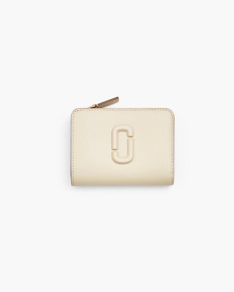 White Marc Jacobs The Covered J Marc Mini Compact Wallet | 154GQYKWV