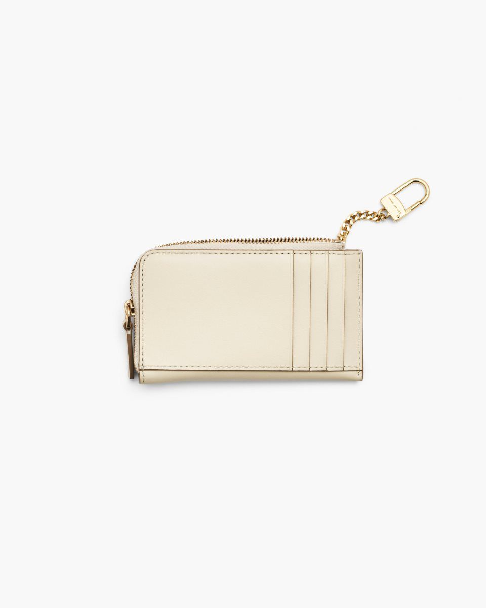 White Marc Jacobs The Covered J Marc Top Zip Multi Wallet | 073PSNOHG