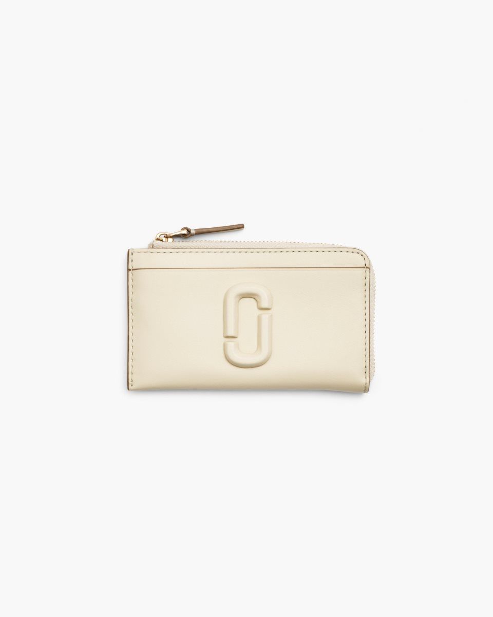 White Marc Jacobs The Covered J Marc Top Zip Multi Wallet | 073PSNOHG