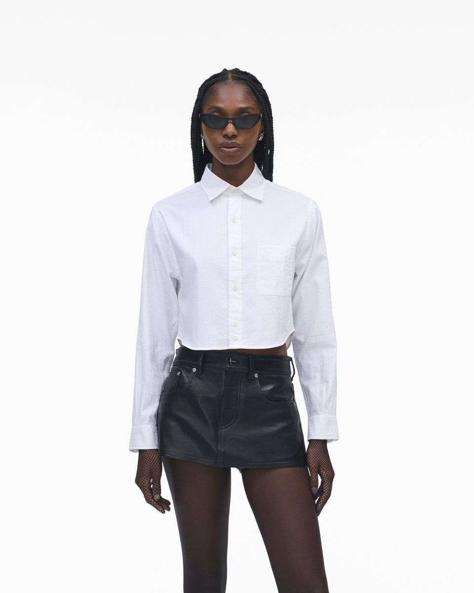 White Marc Jacobs The Cropped Femme Shirt | 290JIHNVX