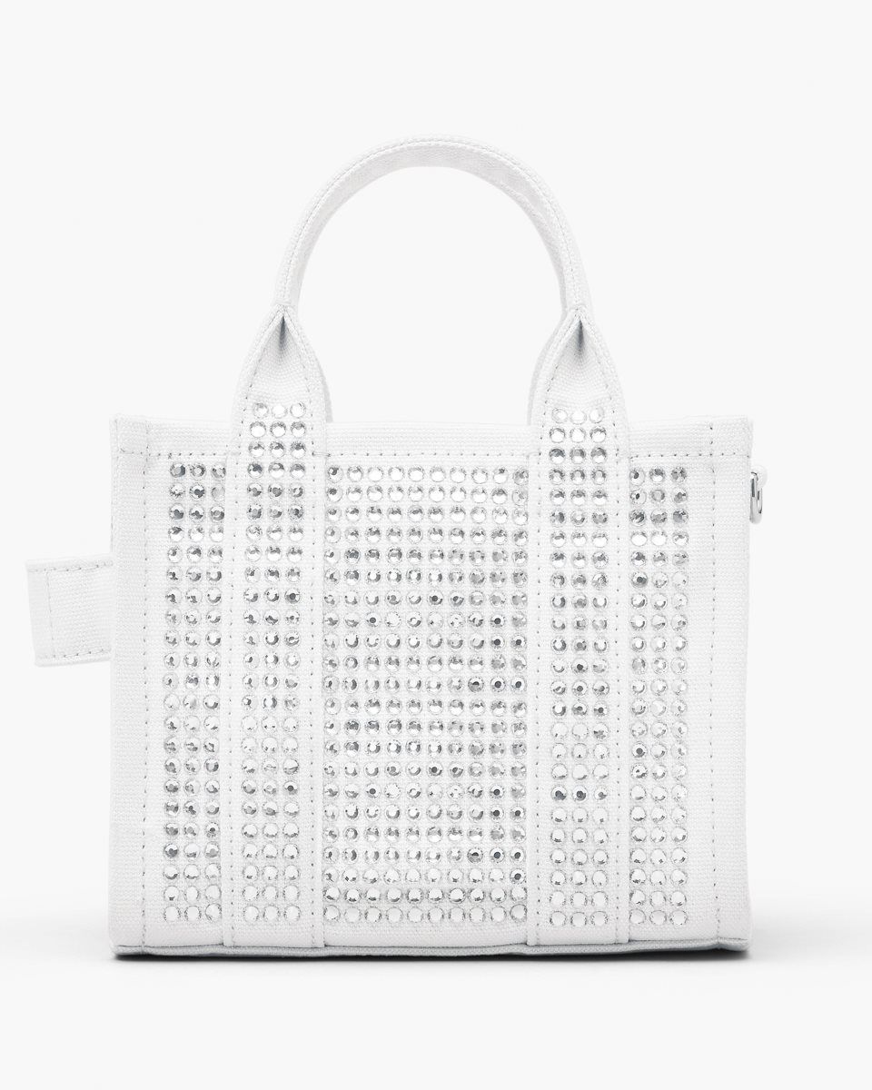 White Marc Jacobs The Crystal Canvas Crossbody Tote Bag | 085KTWPJV