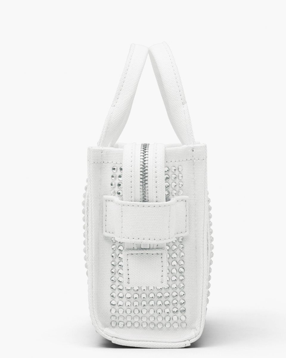 White Marc Jacobs The Crystal Canvas Crossbody Tote Bag | 085KTWPJV