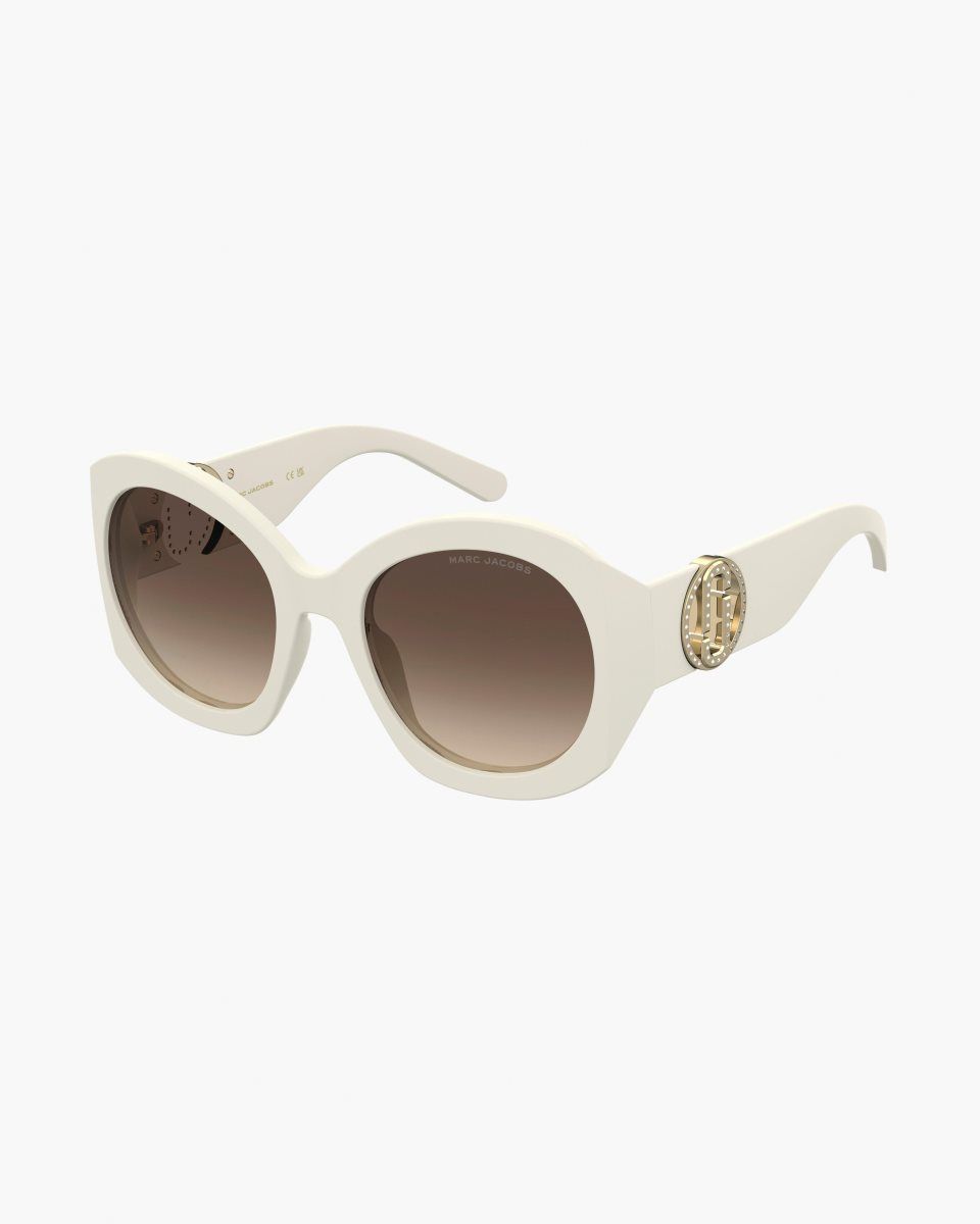 White Marc Jacobs The Crystal J Marc Oversized Sunglasses | 408MBHRWQ