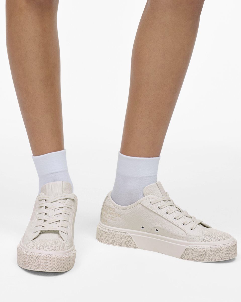 White Marc Jacobs The Leather Sneaker | 205HKXBTW