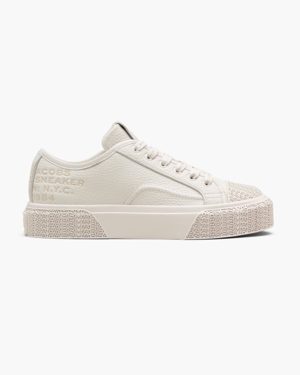 White Marc Jacobs The Leather Sneaker | 205HKXBTW