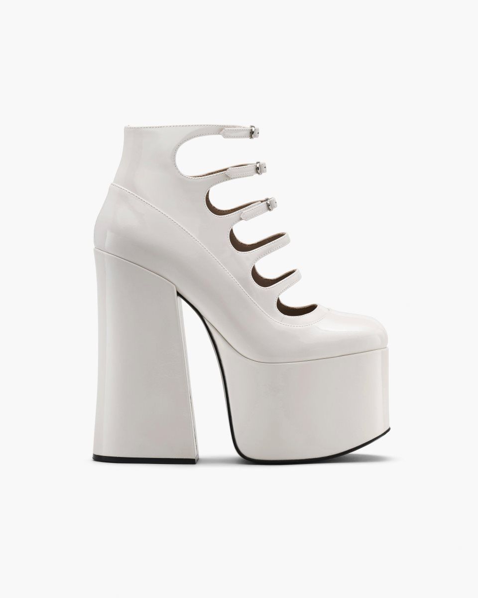 White Marc Jacobs The Patent Leather Kiki Ankle Boot | 054IOXYCR