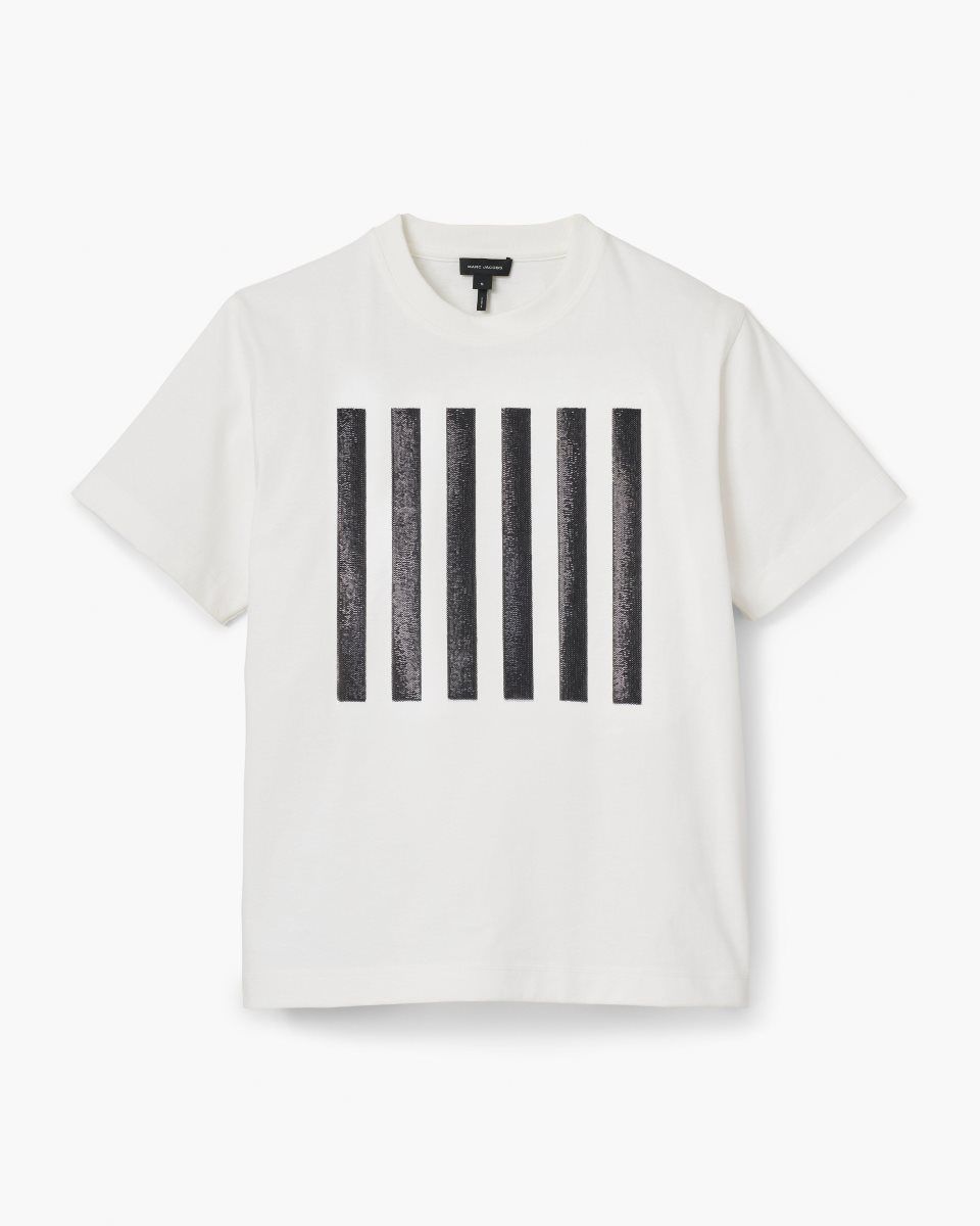 White Marc Jacobs The Stripe Box Tee | 278CQFOSI